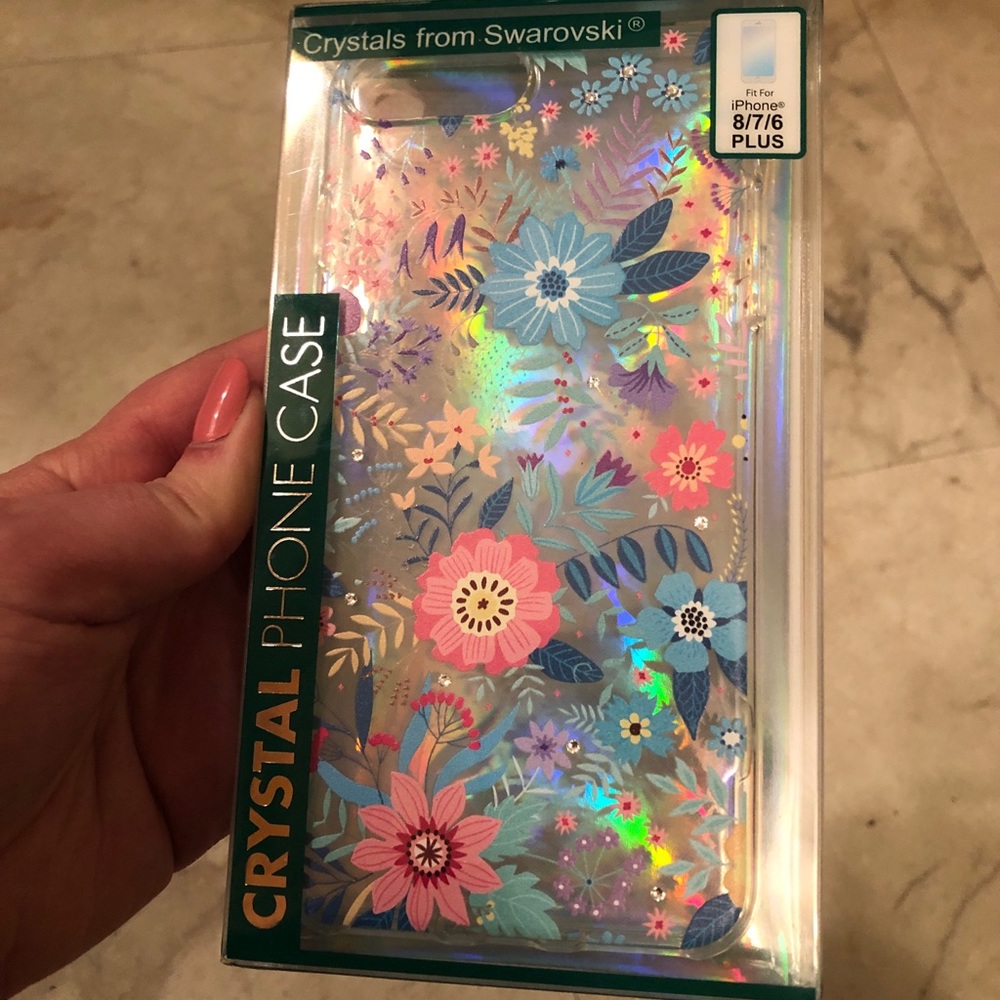 iPhone case with Swarovski crystals for iPhone plus 6, 7, or 8 - new in box